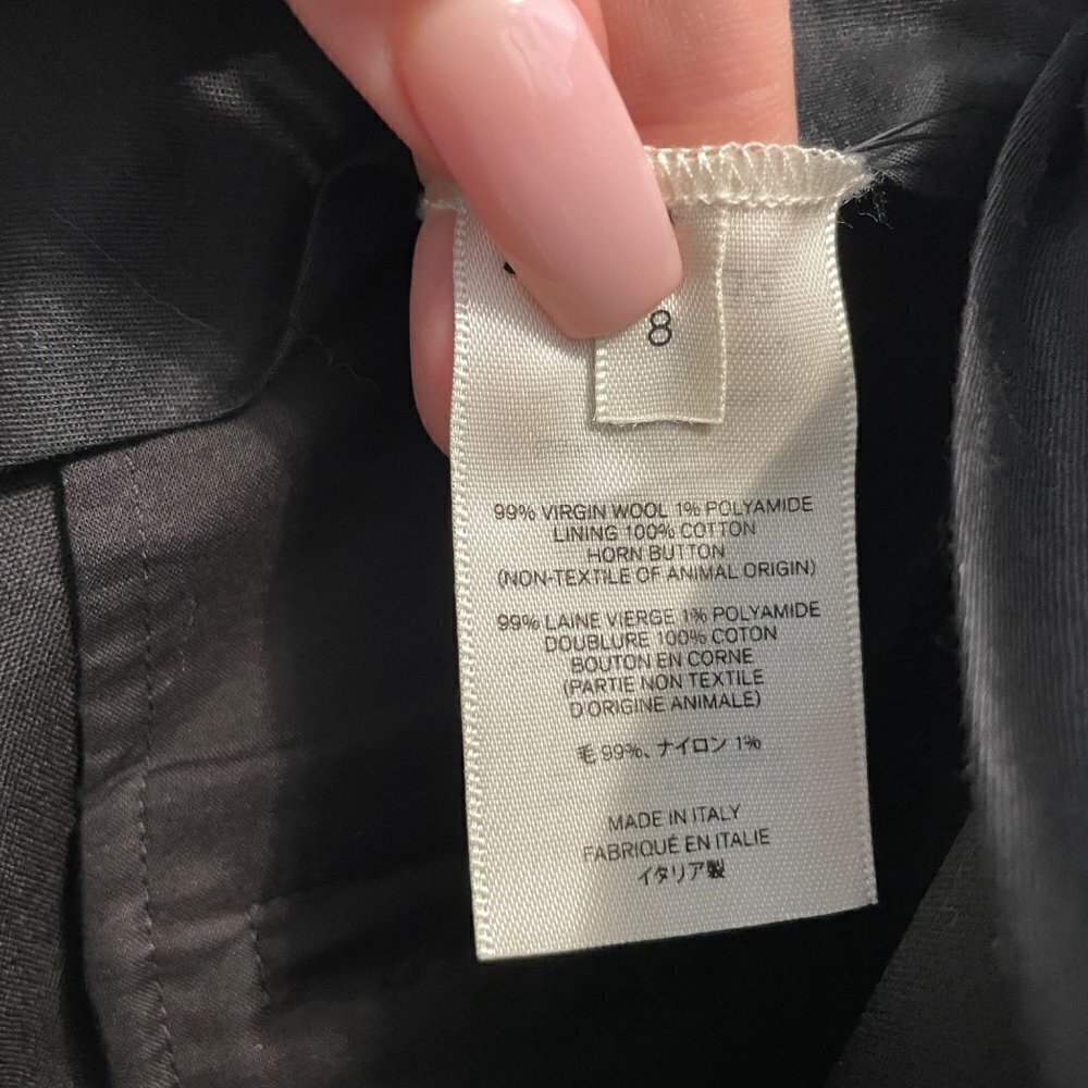 The Row Marian Wool Blend Pleated Front High Rise Wide Leg Pants Black 8 - Picture 9 of 12